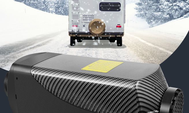 12V 8kW Diesel Air Heater Portable Parking Heater Remote Control LCD Panel Black & Grey