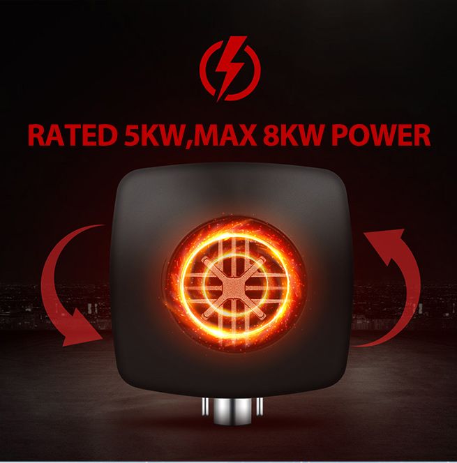 12V 8kW Diesel Air Heater Portable Parking Heater Remote Control LCD Panel Black & Grey