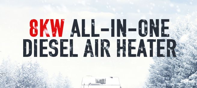All-in-One 12V 8KW Diesel Air Heater Parking Car Truck Caravan LCD Remote Black & Red