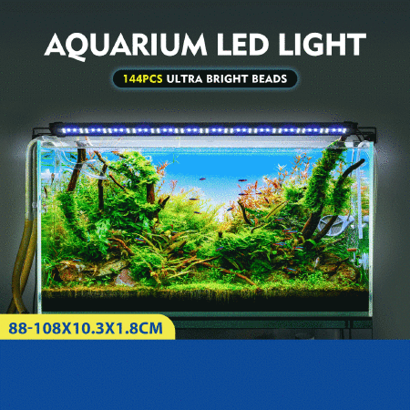 Aquarium Light Fish Tank Led Lighting Lamp White Blue for 95-115cm Fish Tank Aluminium Shell