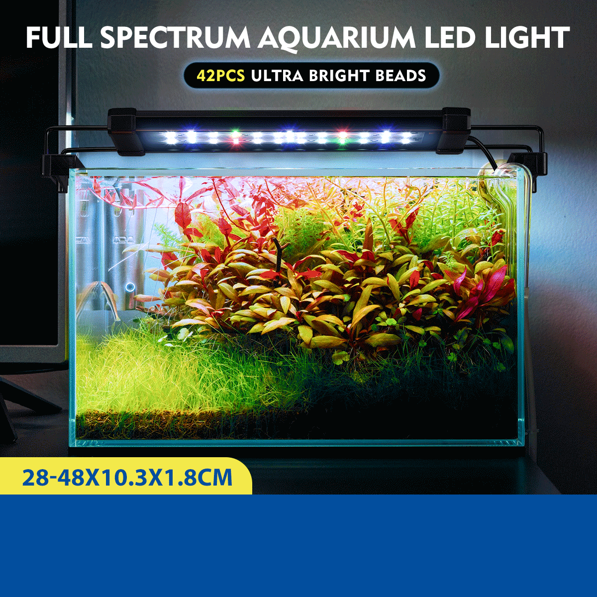 Colourful Aquarium LED Light Fish Tank Lighting Fixture for 30-50cm Fish Tank Aluminium Shell