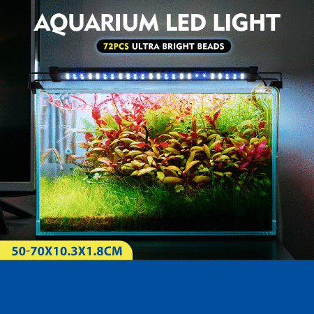 Aquarium Light Fish Tank Led Lighting Lamp White Blue for 50-70cm Fish Tank