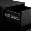 L Shape Bedside Table Side Table with 2 Drawers, High Gloss Front, RGB LED Light Black