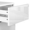 White 2 Drawer Bedside Table Side Table Nightstand L-Shape High Gloss Front LED Light