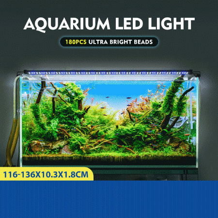 Aquarium Light Fish Tank Led Lighting Lamp White Blue for 120-140cm Fish Tank Aluminium Shell