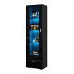 Glass Front Tall Display Cabinet 190cm Black LED Storage Unit with 1 Drawer 4 Shelves