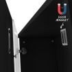 Glass Front Tall Display Cabinet 190cm Black LED Storage Unit with 1 Drawer 4 Shelves