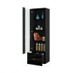 Glass Front Tall Display Cabinet 190cm Black LED Storage Unit with 1 Drawer 4 Shelves