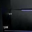 High Gloss 160cm Tall Black Side Cabinet LED Display Shelf with Push-to-Open Doors