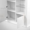 High Gloss 3 Door Cabinet Sideboard Storage Unit with 3 Open Shelves LED Light White