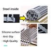 Over The Sink Dish Drying Rack Multipurpose Roll up Dish Drying Rack Extra Large Dish Drainer Roll-up Sink Drying Rack Silicone Foldable Dish Rack (Warm Gray)