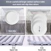 Over The Sink Dish Drying Rack Multipurpose Roll up Dish Drying Rack Extra Large Dish Drainer Roll-up Sink Drying Rack Silicone Foldable Dish Rack (Warm Gray)