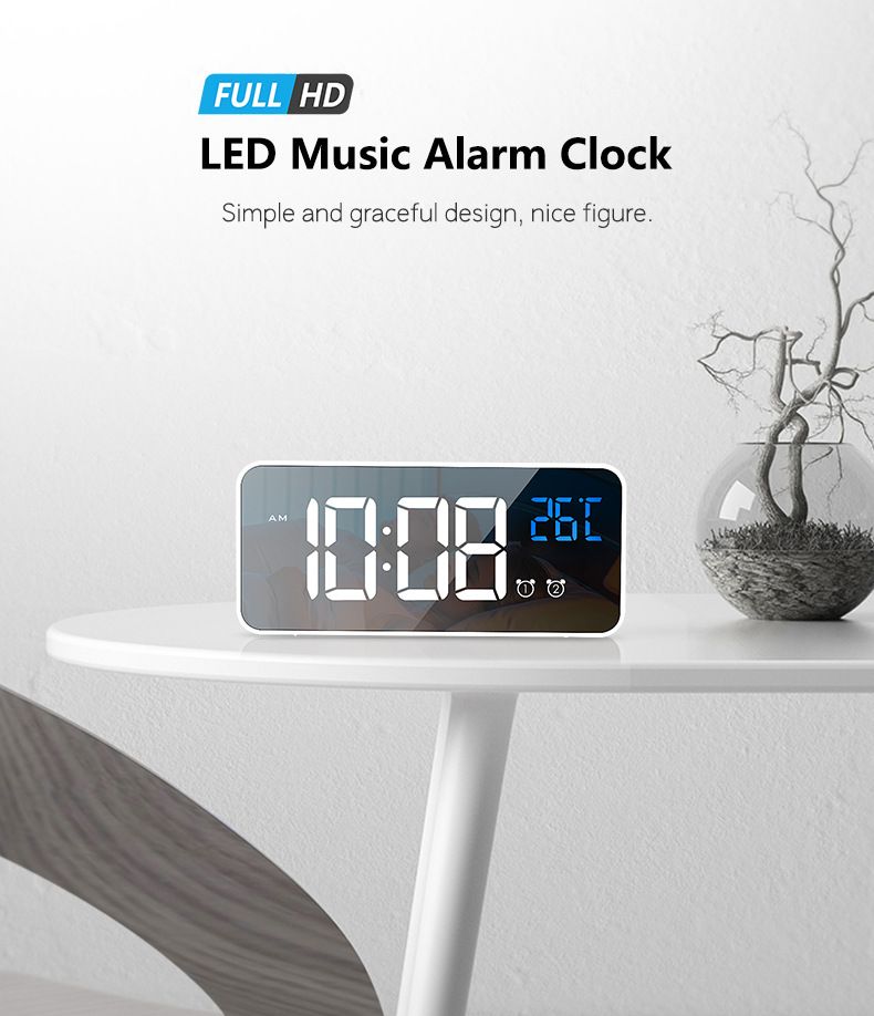 Alarm Clocks, Large LED Digital Alarm Clock with Temperature, Snooze ...