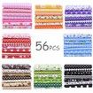Cotton Craft Fabric Bundle Patchwork Quilting Squares 56pcs 25cm DIY Sewing Scrapbooking Dot Pattern Craft