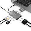 USB C Hub Adapter, USB C Docking Station 10 in 1 Type C Multiport USB hub 3.0 with Ethernet, HDMI, 3 USB3.0, SD/Micro SD Card, 3.5mm Audio, PD 3.0, Compatible for MacBook Air Pro and Other Type C Laptops - Gray