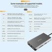 USB C Hub Adapter, USB C Docking Station 10 in 1 Type C Multiport USB hub 3.0 with Ethernet, HDMI, 3 USB3.0, SD/Micro SD Card, 3.5mm Audio, PD 3.0, Compatible for MacBook Air Pro and Other Type C Laptops - Gray
