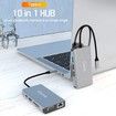 USB C Hub Adapter, USB C Docking Station 10 in 1 Type C Multiport USB hub 3.0 with Ethernet, HDMI, 3 USB3.0, SD/Micro SD Card, 3.5mm Audio, PD 3.0, Compatible for MacBook Air Pro and Other Type C Laptops - Gray