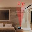 Projection Alarm Clock USB Charger Snooze Double Alarm Backlight Desk Clock with Temperature and Time Projection