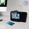 Projection Alarm Clock USB Charger Snooze Double Alarm Backlight Desk Clock with Temperature and Time Projection