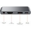 Aluminum Type-C Mobile Pro Hub Adapter with USB-C PD Charging, 4K HDMI, USB 3.0 & 3.5mm Headphone Jack - Compatible with 2020/2018 iPad Pro, Microsoft Surface Go (Space Gray)