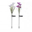 Outdoor Solar Garden Stake Lights - Doingart 2 Pack Solar Powered Lights with 8 Lily Flower, Multi-color Changing LED Solar Decorative Lights for Garden, Patio, Backyard (Purple and White)