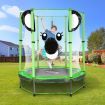 Genki Trampoline Rebounder Jumping Gym Equipment Home Outdoor Fitness Kids Exericise with Safety Enclosure Net 55"