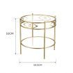 2-Tier Sofa Side Round Table Living Room Couch Tray Table