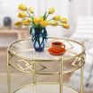 2-Tier Sofa Side Round Table Living Room Couch Tray Table