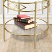 2-Tier Sofa Side Round Table Living Room Couch Tray Table