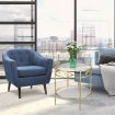 2-Tier Sofa Side Round Table Living Room Couch Tray Table