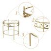 2-Tier Sofa Side Round Table Living Room Couch Tray Table
