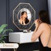 Geometric Shaped 8-Sided Wall Mirror Decorative Vanity Mirror Gold Frames