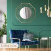 Geometric Shaped 8-Sided Wall Mirror Decorative Vanity Mirror Gold Frames