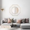 Geometric Shaped 8-Sided Wall Mirror Decorative Vanity Mirror Gold Frames