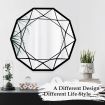 Geometric Shaped 10-Sided Wall Mirror Decorative Vanity Mirror Black Frames