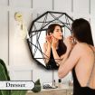 Geometric Shaped 10-Sided Wall Mirror Decorative Vanity Mirror Black Frames
