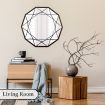 Geometric Shaped 10-Sided Wall Mirror Decorative Vanity Mirror Black Frames
