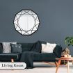 Geometric Shaped 10-Sided Wall Mirror Decorative Vanity Mirror Black Frames