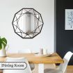 Geometric Shaped 10-Sided Wall Mirror Decorative Vanity Mirror Black Frames