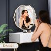 Geometric Shaped 10-Sided Wall Mirror Decorative Vanity Mirror Gold Frames
