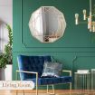 Geometric Shaped 10-Sided Wall Mirror Decorative Vanity Mirror Gold Frames