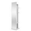 Slim Rotating Mirror Jewellery Storage Cabinet Free Standing Armoire Organizer White
