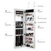 Wooden Lockable Mirror Jewellery Cabinet Door Wall Mounted Jewellery Organiser Armoire