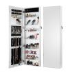 Wooden Lockable Mirror Jewellery Cabinet Door Wall Mounted Jewellery Organiser Armoire