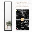 Mirror Floor Standing Mirror Multi purpose Full Length w/ Rectangle Metal Frame 36cm x 2cm x 142cm Black