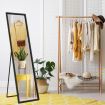 Mirror Floor Standing Mirror Multi purpose Full Length w/ Rectangle Metal Frame 36cm x 2cm x 142cm Black