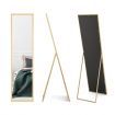 Mirror Floor Standing Mirror Multi purpose Full Length w/ Rectangle Metal Frame 36cm x 2cm x 142cm Gold