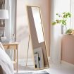 Mirror Floor Standing Mirror Multi purpose Full Length w/ Rectangle Metal Frame 36cm x 2cm x 142cm Gold