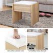 Classic Oak Dressing Table Makeup Vanity Table Stool Set w/ LED Lighted Mirror Drawers