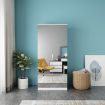 2 Door Mirrored Wardrobe Dresser with 3 Storage Shelves 2 Drawers Cabinet Closet White